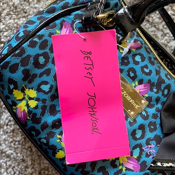 Betsey Johnson Small Blue Leopard Handbag - Picture 4 of 4